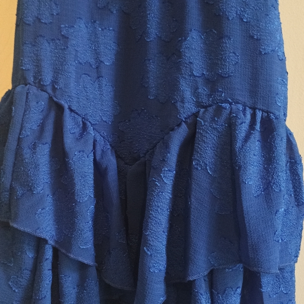 Wild Fable Blue Tiered Ruffle Mini Dress Size S Spaghetti Strap Whimsigoth‎ - Picture 4 of 14